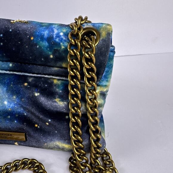 Kurt Geiger London Mini Kensington Galaxy Constellation Velvet Bag Eagle Head - Picture 10 of 16